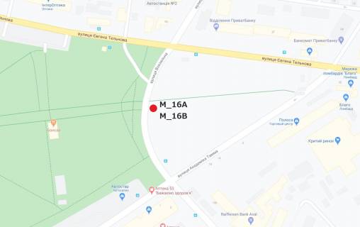 Билборд A в Кропивницкий (Кировоград) вул.Вокзальна (Критий ринок) схема