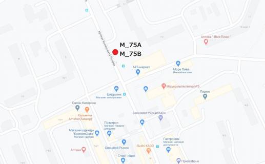 Билборд A в Кропивницкий (Кировоград), 3x6  Незалежності вул. (Космонавта Попова) (супермаркет АТБ) схема