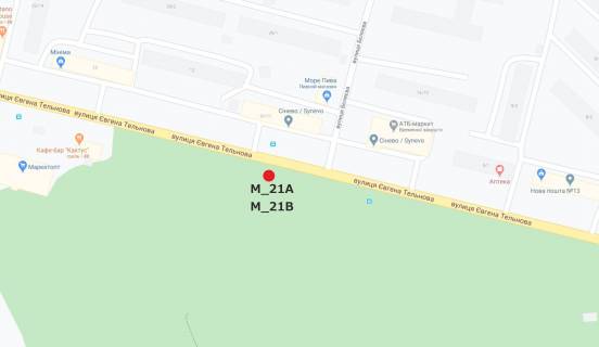 Билборд B в Кропивницкий (Кировоград), 3x6  Євгена Тельнова вул (Правди просп.) (напротив супермаркета АТБ, перед "Маркет ОПТ") схема