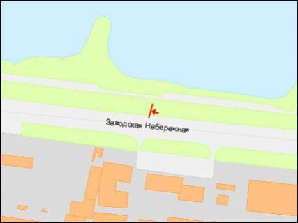 Білборд, Бігборд (Борд)  A у Дніпро (Дніпропетровськ), 3х6  Заводська Набережна вул., Меблевий комбінат "Прогрес", з центру схема