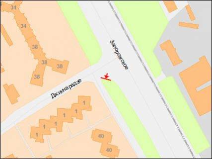 Призма A в Днепр (Днепропетровск), 3х6  Запорізьке шосе - Джинчарадзе вул., зліва - 218201 схема