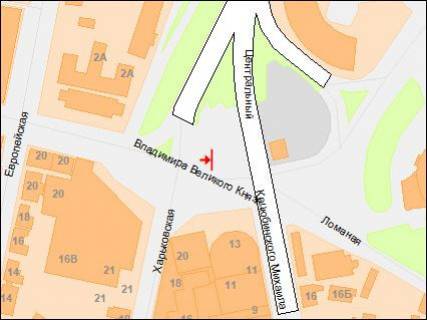 Скроллер A в Днепр (Днепропетровск), 3,14х2,32  Князя Володимира Великого (Плеханова) вул., Центральний міст - 218436 схема
