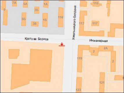 Призма A в Днепр (Днепропетровск), 3х6  Богдана Хмельницького (Героїв Сталінграда) пр., 118Д - Чорних Запорожців (Кротова) вул., з центру - 218191 схема