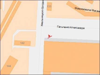 Білборд, Бігборд (Борд)  A у Дніпро (Дніпропетровськ), 3х6  Богдана Хмельницького (Героїв Сталінграда) ін. - Гальченко ін., З центру схема