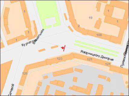 Скроллер B в Днепр (Днепропетровск), 3,14х2,32  Дмитра Яворницького (Карла Маркса) пр., 123 - Вокзальна пл. - 218424 схема