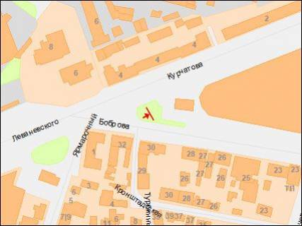 Скроллер A в Днепр (Днепропетровск), 3,14х2,32  Курчатова вул., 4 - Майдан Озерний (колишня Боброва) вул. - 218419 схема