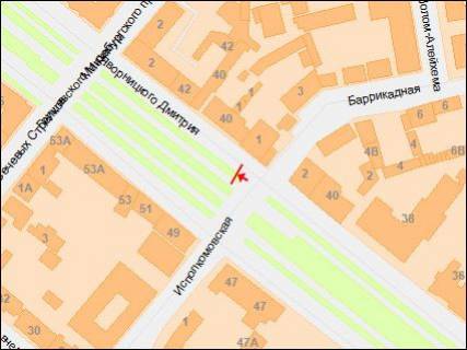 Скроллер A в Днепр (Днепропетровск), 3,14х2,32  Дмитра Яворницького (Карла Маркса) пр. - Барикадна вул. - 218290 схема