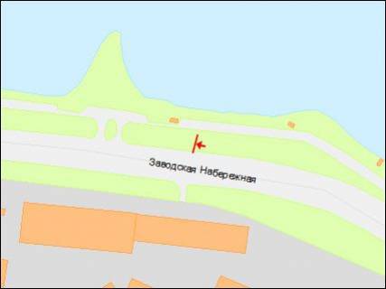 Билборд A в Днепр (Днепропетровск), 3х6  Заводська Набережна вул., яхтклуб "Прибой", з центру схема