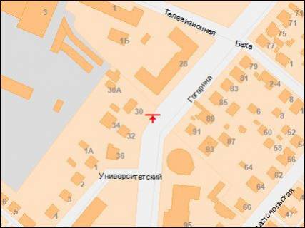 Призма A в Днепр (Днепропетровск), 3х6  Науки (Гагаріна) пр., 30 - Університетський пер., в центр - 8385 схема