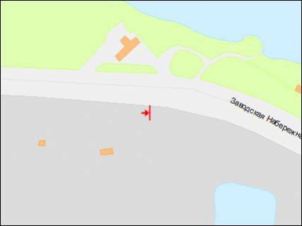 Билборд A в Днепр (Днепропетровск), 3х6  Заводська Набережна вул., навпроти АЗС "Glorius", в центр схема