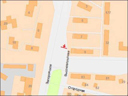 Билборд B в Днепр (Днепропетровск), 3х6  Запорізьке шосе, 9 - Високовольтна вул., з центру схема