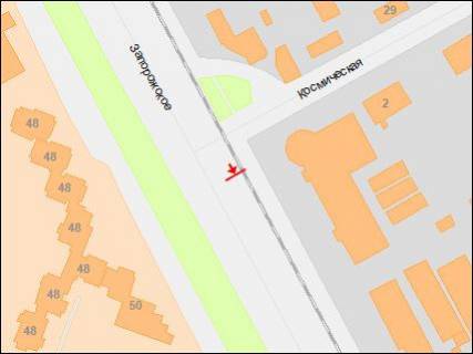 Призма B в Днепр (Днепропетровск), 3х6  Запорізьке шосе - Космічна вул., з центру - 218251 схема