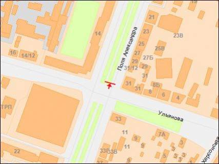 Призма Р/П в Днепр (Днепропетровск), 3х6  Олександра Поля (Кірова) пр. - Улянівська (Ульянова) вул., в центр - 218212 схема