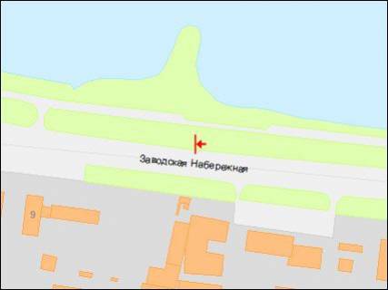 Билборд A в Днепр (Днепропетровск), 3х6  Заводська Набережна вул., меблевий комбінат "Прогрес" схема