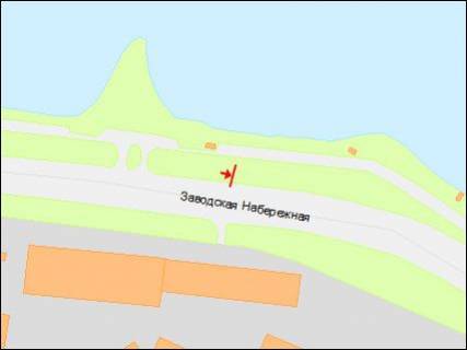 Билборд B в Днепр (Днепропетровск), 3х6  Заводська Набережна вул., яхтклуб "Прибой", в центр схема