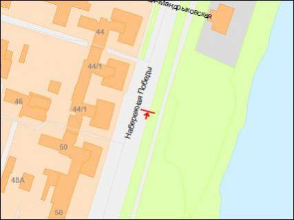 Билборд A в Днепр (Днепропетровск), 3х6  Набережна Перемоги вул., 44/1, в центр схема