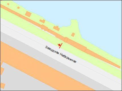 Билборд B в Днепр (Днепропетровск), 3х6  Заводська Набережна вул., біля кафе "СМАК", в центр схема