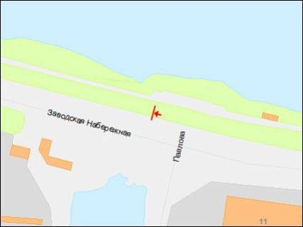 Билборд A в Днепр (Днепропетровск), 3х6  Заводська Набережна вул. - Павлова вул., з центру схема