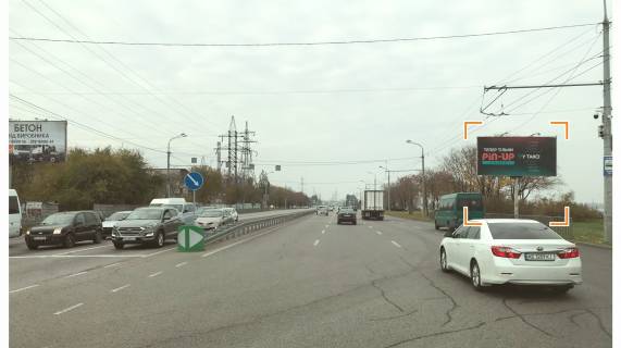 Билборд A в Днепр (Днепропетровск), 3х6  Заводська Набережна вул. - Павлова вул., з центру фото 1
