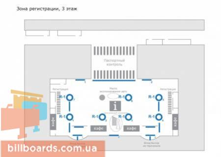 Нестандарт  в Борисполе, 11,8x4,35 м  Световая колонна  в зале регистрации межд.рейсы схема