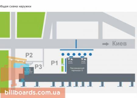 Нестандарт  в Борисполе, 52,5х10,5 м  Брендирование правой части фасада (со стороны парковки) схема