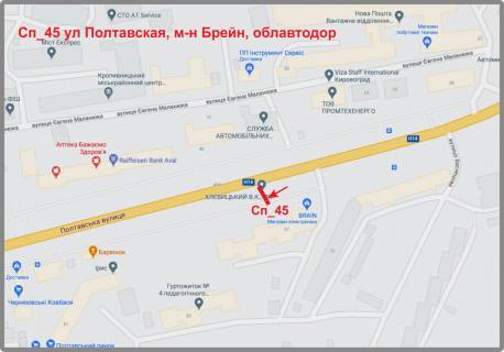 Билборд B в Кропивницкий (Кировоград), 3х6  вул. Полтавська, м-н "Брейн" схема