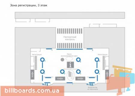 Нестандарт  в Борисполе, 38,64 кв.м.  Стеклянный разделитель входных групп (с 2-х сторон) 3 этаж (пакет из 3-х ед.) схема