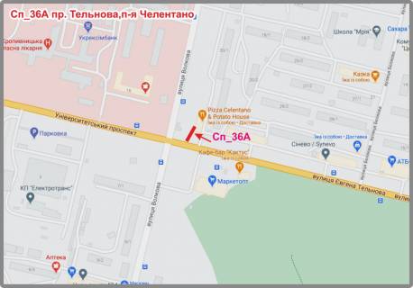 Билборд A в Кропивницкий (Кировоград) Євгена Тельнова вул (Правди просп.), "МаркетОпт", "Файно-маркет" схема
