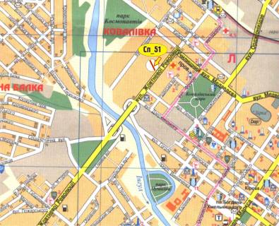Билборд A в Кропивницкий (Кировоград), 3х6  вул. Вокзальна, АТБ, магазини, банк схема