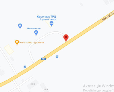 Білборд, Бігборд (Борд)  A у Святопетрівському, 3х6  с. СофіЇвська Борщагівка вул. Соборна, 140, зупинка ЖК Европейка, виїзд  з магазину Сільпо схема