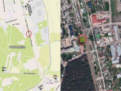 Билборд A в Гостомеле, 3х6  Гостомель, вул.Свято-Покровська (біля автомийки) схема