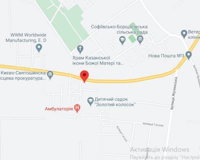 Видеоборд B в Софиевской Борщаговке, 3х6  с. Софіївська Борщагівка траса Київ - Бишів (Кофейня), вул Соборна, 53 - 341542 схема