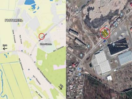 Билборд A в Гостомеле, 3х6  Гостомель, вул. Садова (біля ДП Кюне і Нагель) схема