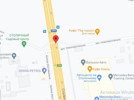 Нестандарт B у Києві, 2х8  Столичне шоссе, у напрямку вїзду до міста, біля Автоцентру схема