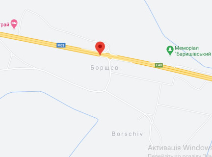 Нестандарт A в Борщове, 2х16  М-03 траса Київ-Харків 69+130 км від КПП. Четвертий від Борисполя, зупинка на с.  Борщів, Магазин Подорожник, напрямок - з Києва схема
