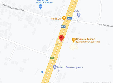 Нестандарт A в Глевахе, 2,20х16,20  М-05 Одеська тр. 25+550 км від КПП. Восьмий 2,20.16,20 від Києва - с. Глеваха, поворот на АЗС Motto, Ресторан Grigliata Italiana, в Київ схема