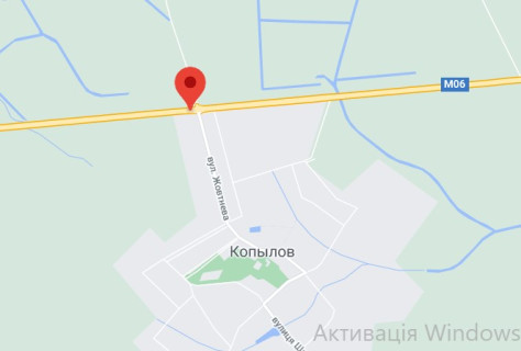 Нестандарт A в Копилові, 2х16  М-06 Житомирська траса 46+370 км від КПП. Пятнадцятий від Києва, с. Копилів, поворот на с. Маковище - зупинка, напрямок - з Києва схема