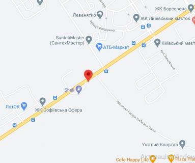 Билборд A в Софиевской Борщаговке, 3х6  с. СофіЇвська Борщагівка траса  Київ - Бишів  (АЗС ШЕЛ) схема