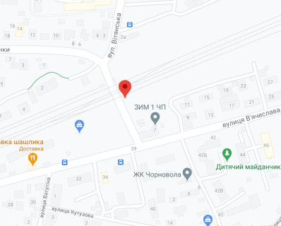 Білборд B у Вишневе, 3х6  м. Вишневе вул.Чорновала - 2 ЖД Переїзд схема