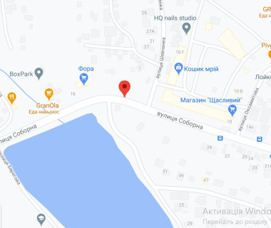 Білборд, Бігборд (Борд)  A у Києві, 3х6  с. Петропавлівська Борщагівка Соборна, 10А (біля озера) схема