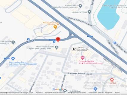 Билборд B в Софиевской Борщаговке, 3х6  Софіївська Борщагівка ,вул. Київська(поруч з сервісним центром МВС), в сторону Вишневого схема