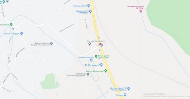 Нестандарт B в Ходосовке, 2х16  Н 01 Ново Обухівська тр. 23+432 км від КПП. Перший від Києва, світлофор, поворот на Ходосіївку, заїзд до МЕГАМАРКЕТ, ТРЦ Манафактура, АЗС Motto, в Київ схема