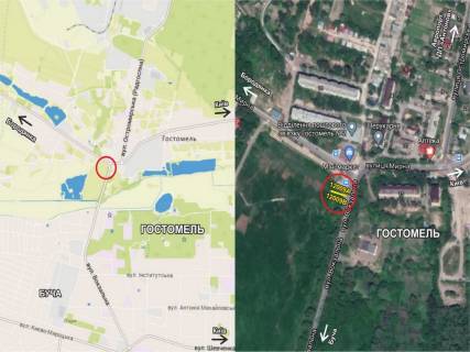 Билборд B в Гостомеле, 3х6  Гостомель, вул.Вокзальна-вул.Б.Хмельницького (Баланівка) схема