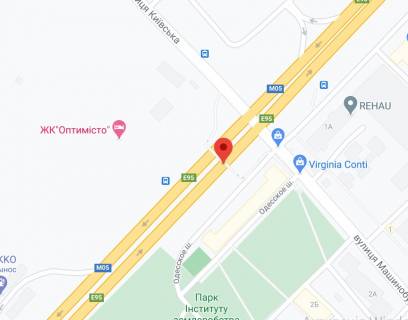 Нестандарт A в Киеве, 2х16  М-05 Одеська тр. - 2.2км від КПП. Другий від Києва - поворот вїзд в с. Гатне, БЦ Рехау, в Київ схема