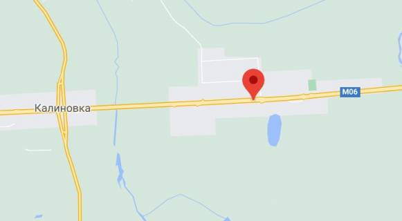 Нестандарт A у Києві, 2х16  М-06 Житомирська траса 49+848 км від КПП. Шістнадцятий від Києва, с. Калинівка, зупинка, напрямок - з Києва схема