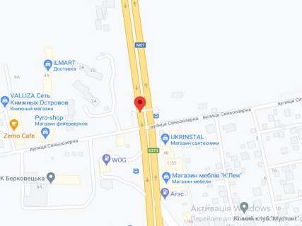 Нестандарт B в Киеве, 2х8  пр. Академіка Палладіна, заїзд до ТРЦ Lavina Mall,Ашан, АЗС WOG, в напрямку Пуща-Водиці (ліва сторона) схема