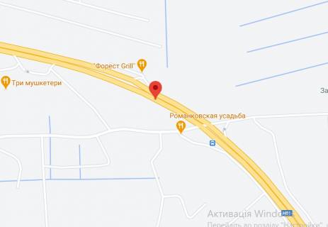 Нестандарт A у , Романків (Романків), 2х16  Н 01 Ново Обухівська тр. 28+622 км від КПП. Пятий від Києва, світлофор, поворот на с. Романків, зупинка Романків, з Києва схема