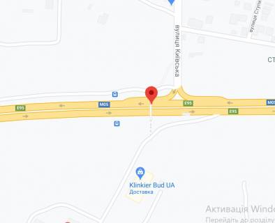 Нестандарт A у , траса Київ - Одеса (траса Київ - Одеса), 2х16  М-05 Одеська тр. 27+ 500 (Гарант) км від КПП. Восьмий  від Києва - Клінкер Буд, поворот на Садовий центр, зупинка, з Києва схема