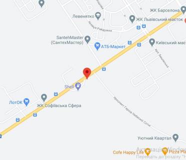 Билборд B в Софиевской Борщаговке, 3х6  с. СофіЇвська Борщагівка траса  Київ - Бишів   (АЗС ШЕЛ) схема