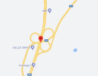 Нестандарт A на трасах Київської області, 2х16  М-05 Одеська тр.44+450 км (Гарант) км від КПП. Десятий від Києва - Транспортна розвязка, поворот на с. Васильків, м. Фастів, Гот.-рест. комплекс Мисливець, АЗС ANP, в напрямку Києва схема